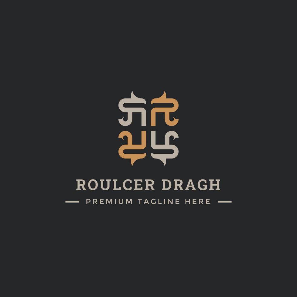 Monogram Letter R Unique Logo vector