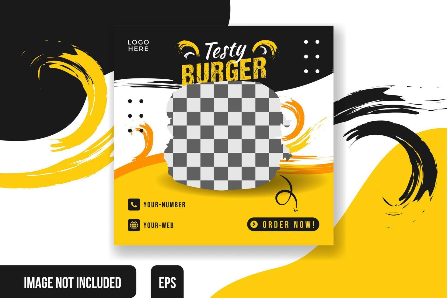 Social Media Post Design Template Food vector