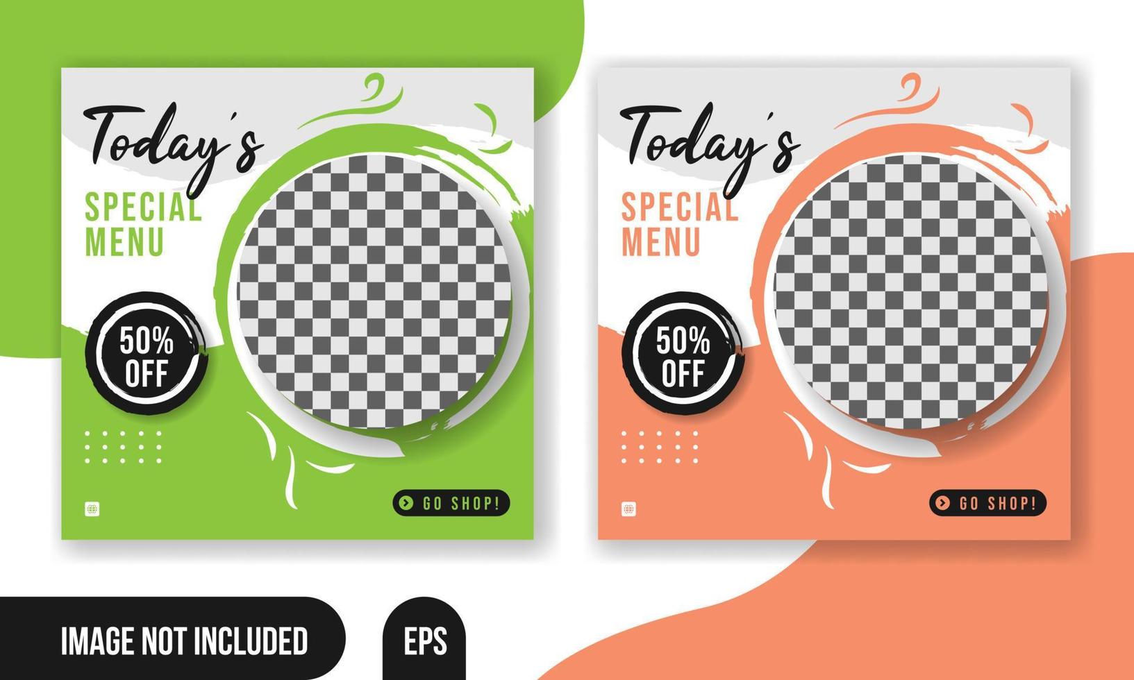 social media post template for food vector