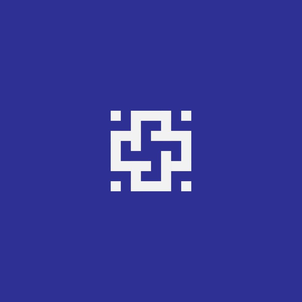 logotipo de rueda de código, este concepto está hecho de la forma de un molinete y código qr, icono de monograma cuadrado vector