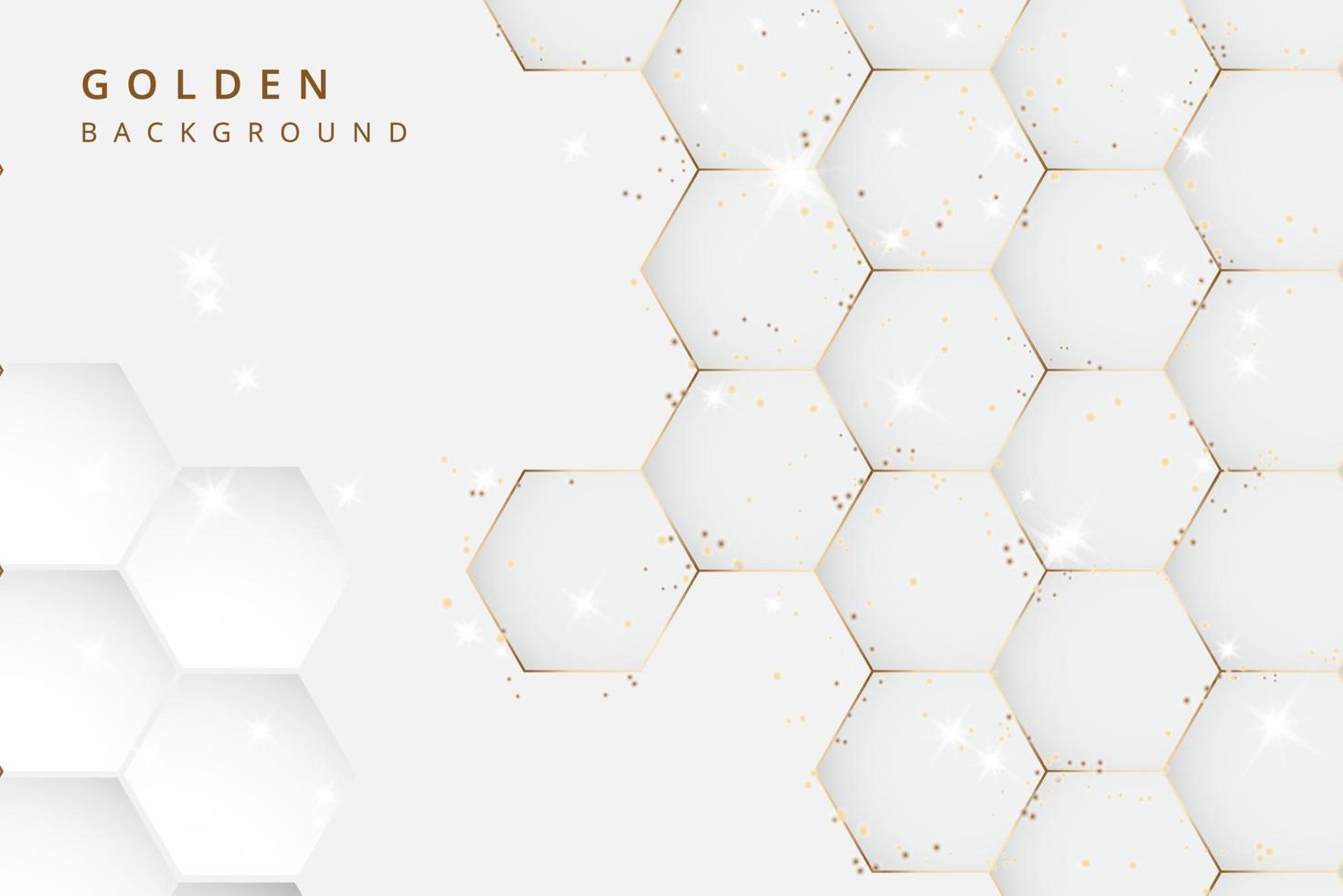 abstract background with hexagons and ornament gold color vector