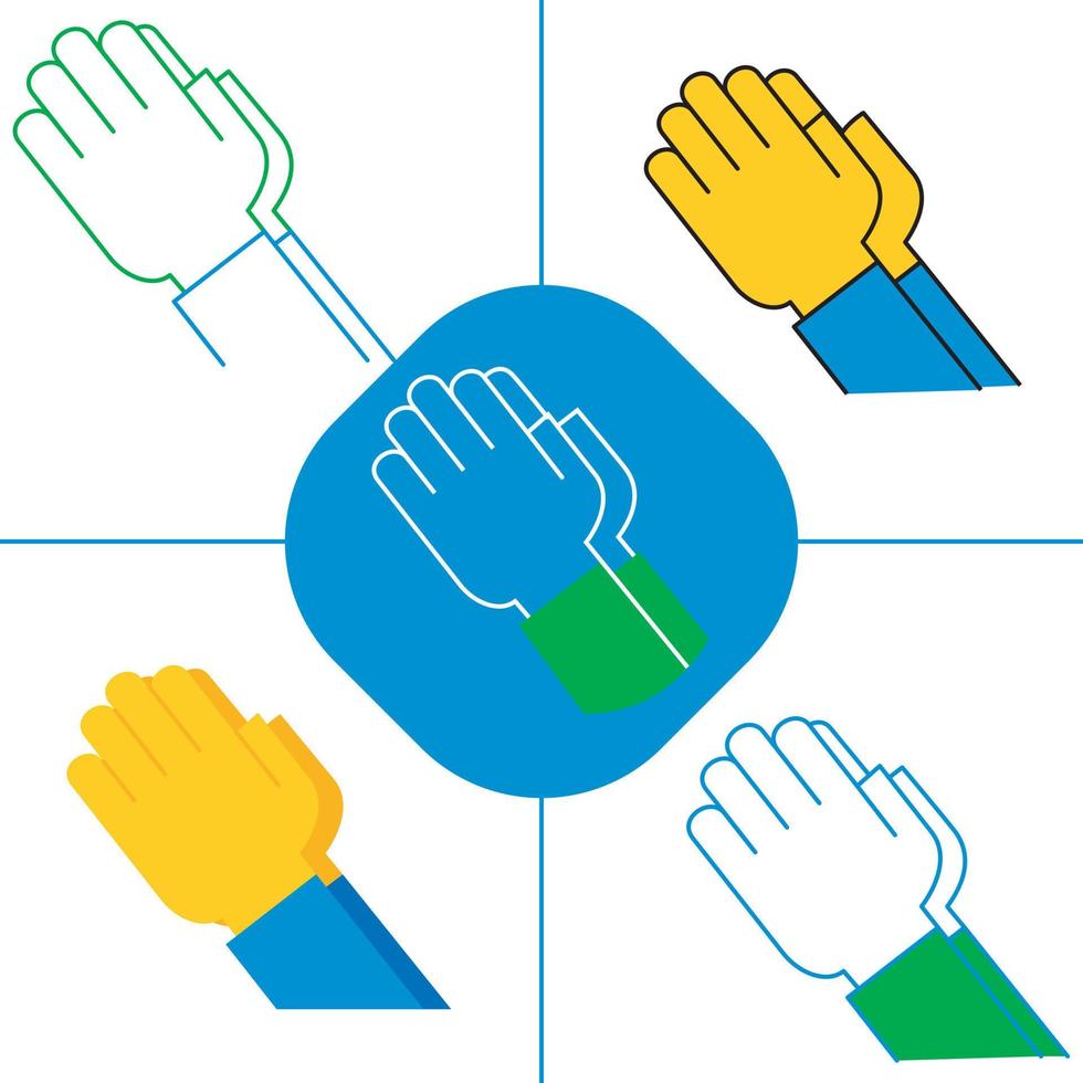 handshake in flat design style vector