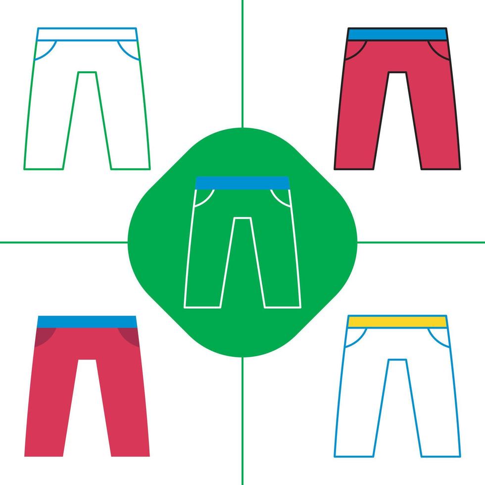 pantalones largos en estilo de diseño plano vector