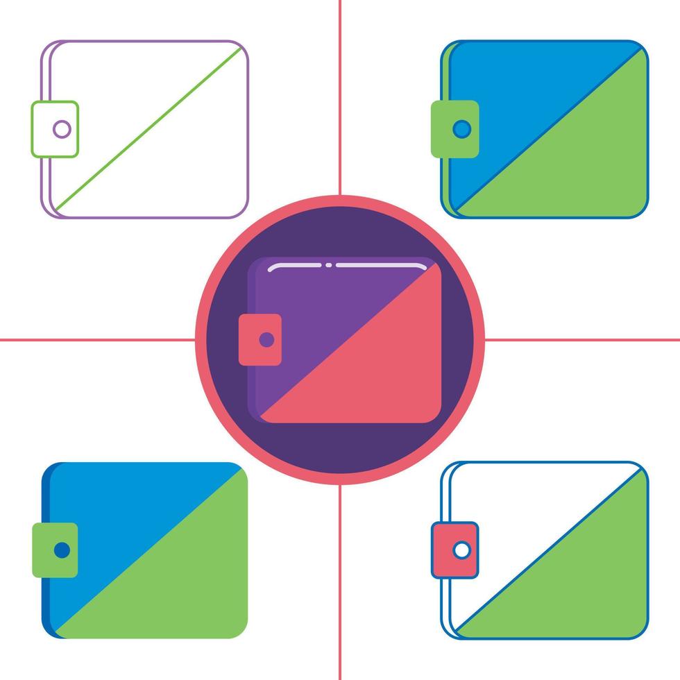 wallet in flat design style vector