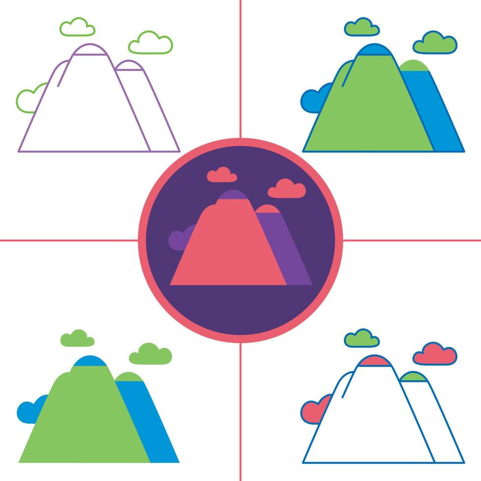 mountain in flat design style vector