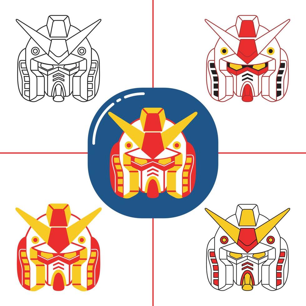 gundam en estilo de diseño plano vector