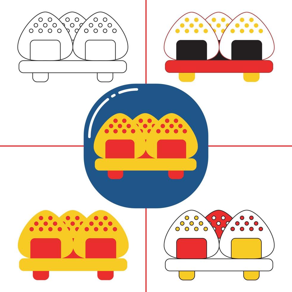 Onigiri in flat design style vector
