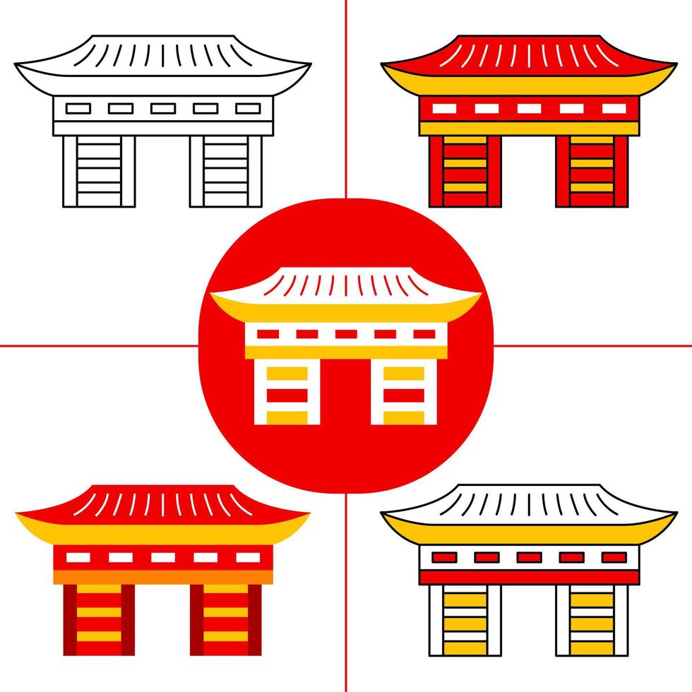 Nezu Shrine in flat design style vector