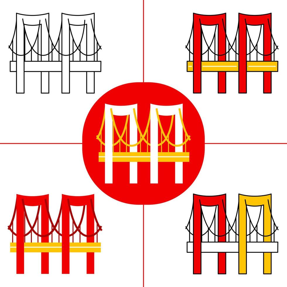 Rainbow Bridge in flat design style vector