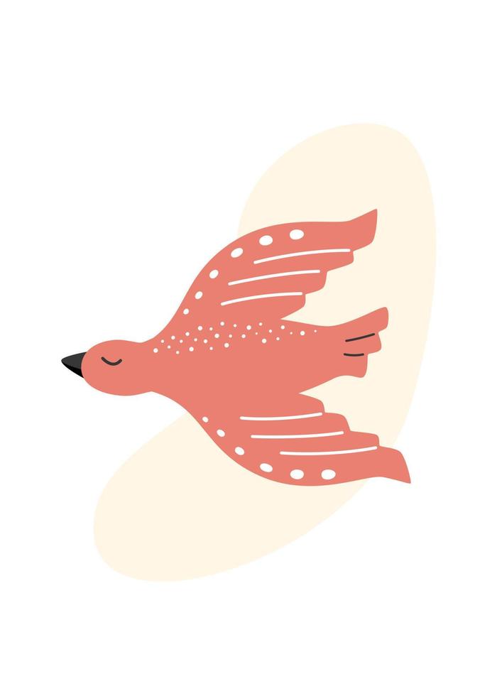 cartel de pascua con un pájaro volador. ilustración vectorial de una paloma de la paz. vector