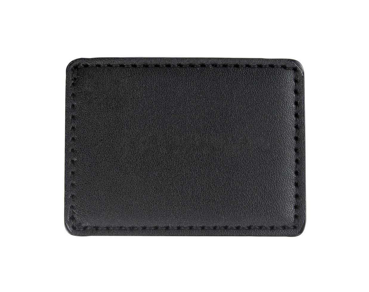 Black leather patch isolated white background.Clipping path photo