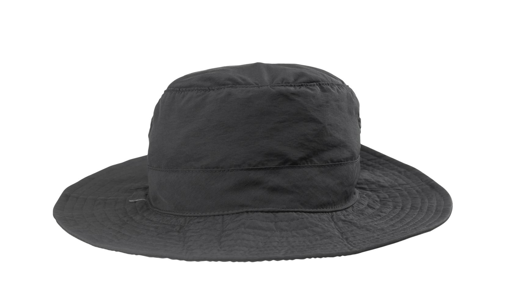 Black brim hat isolated on white background with clipping path photo