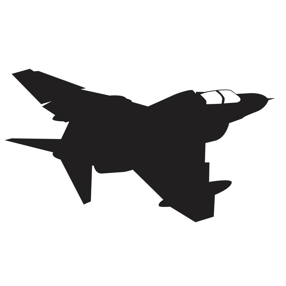 diseño de vector de silueta de avión de combate f4