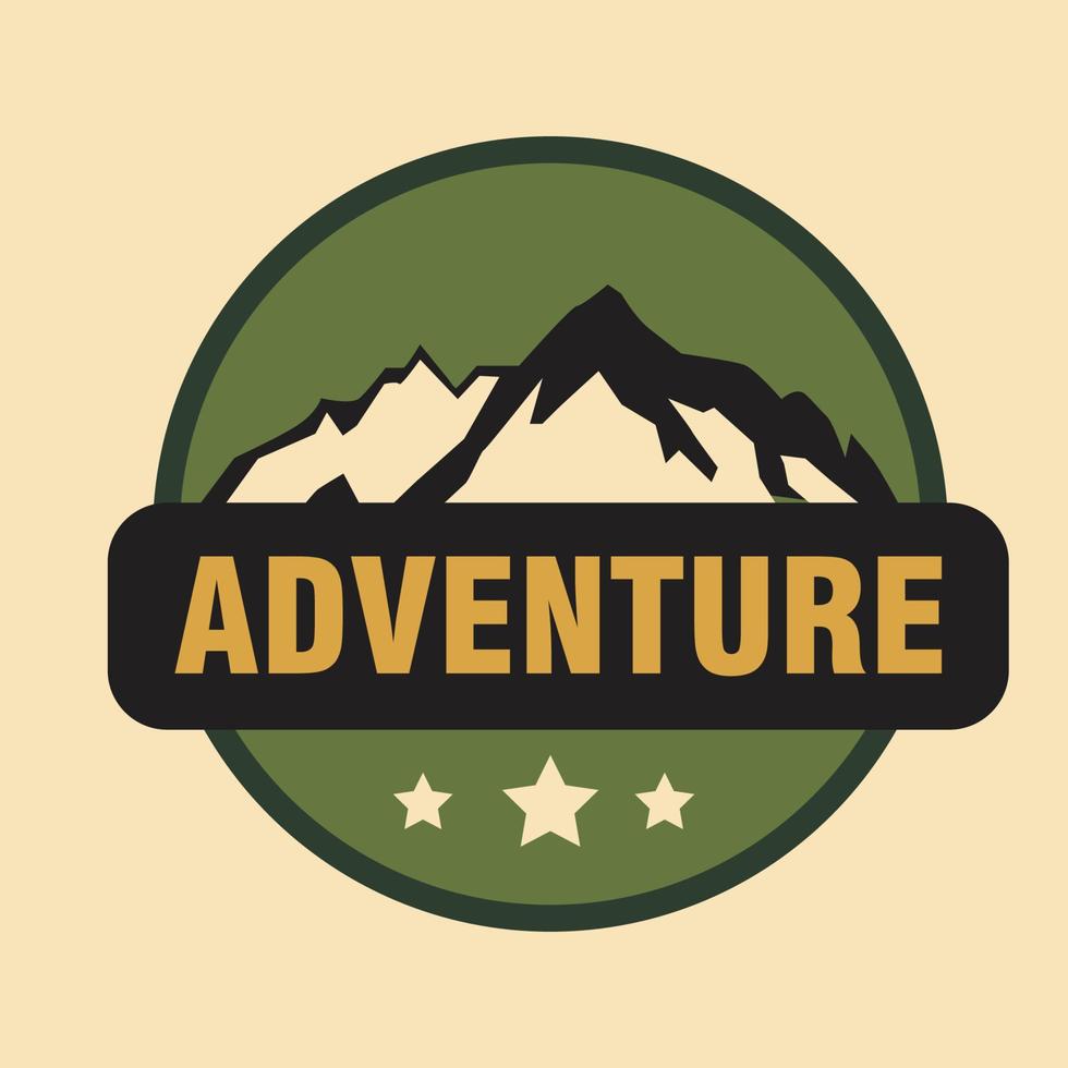 mountain logo with adventure text vector design