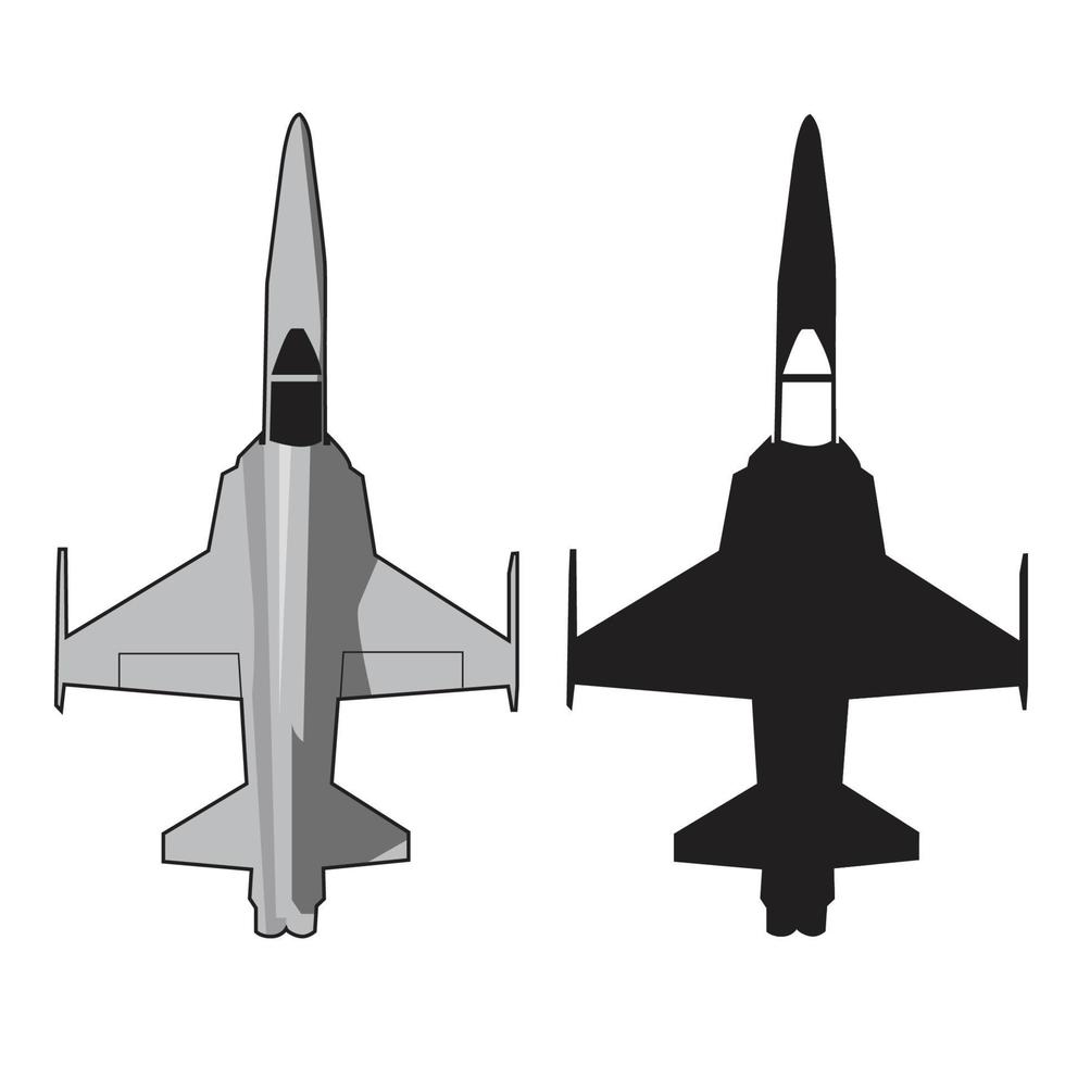 modern jet fighter icon set top view vector design