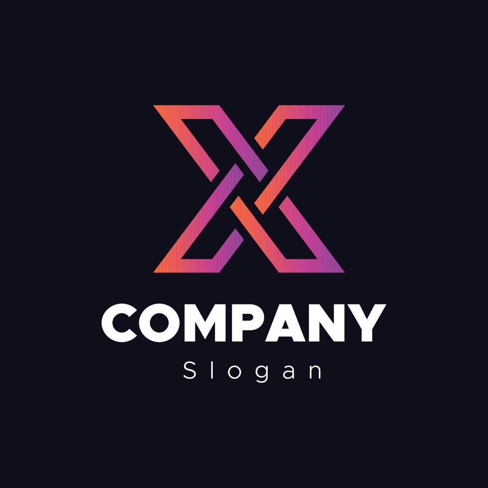 modern letter X company logo template vector design