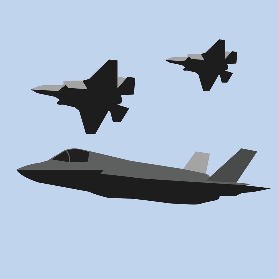 F35 jet fighter flying maneuver vector design