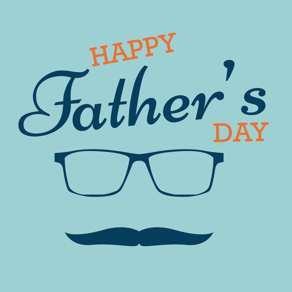 Father's day blue background top design, vector illustration