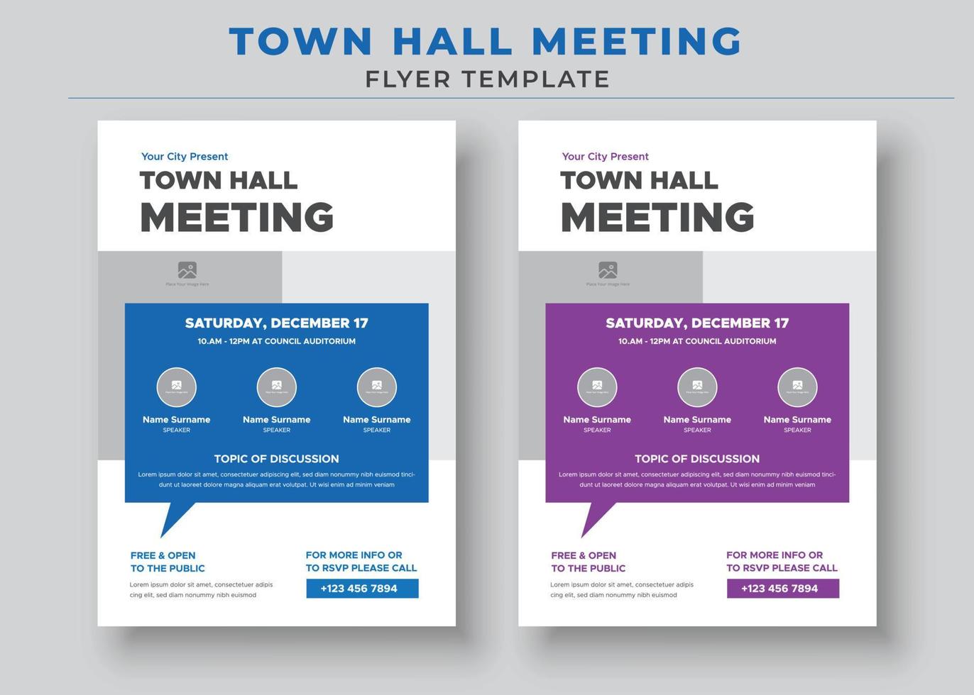 plantillas de folletos de reuniones del ayuntamiento, folletos y carteles del ayuntamiento vector
