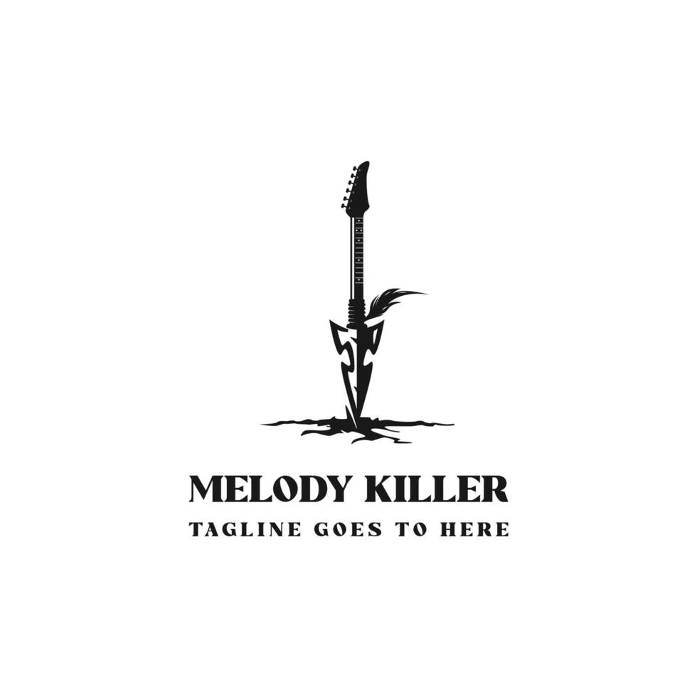 Spear and Guitar Logo vector