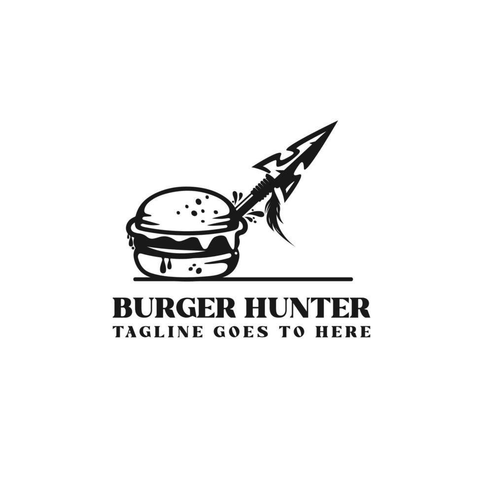 plantilla de logotipo de hamburguesa de lanza vector