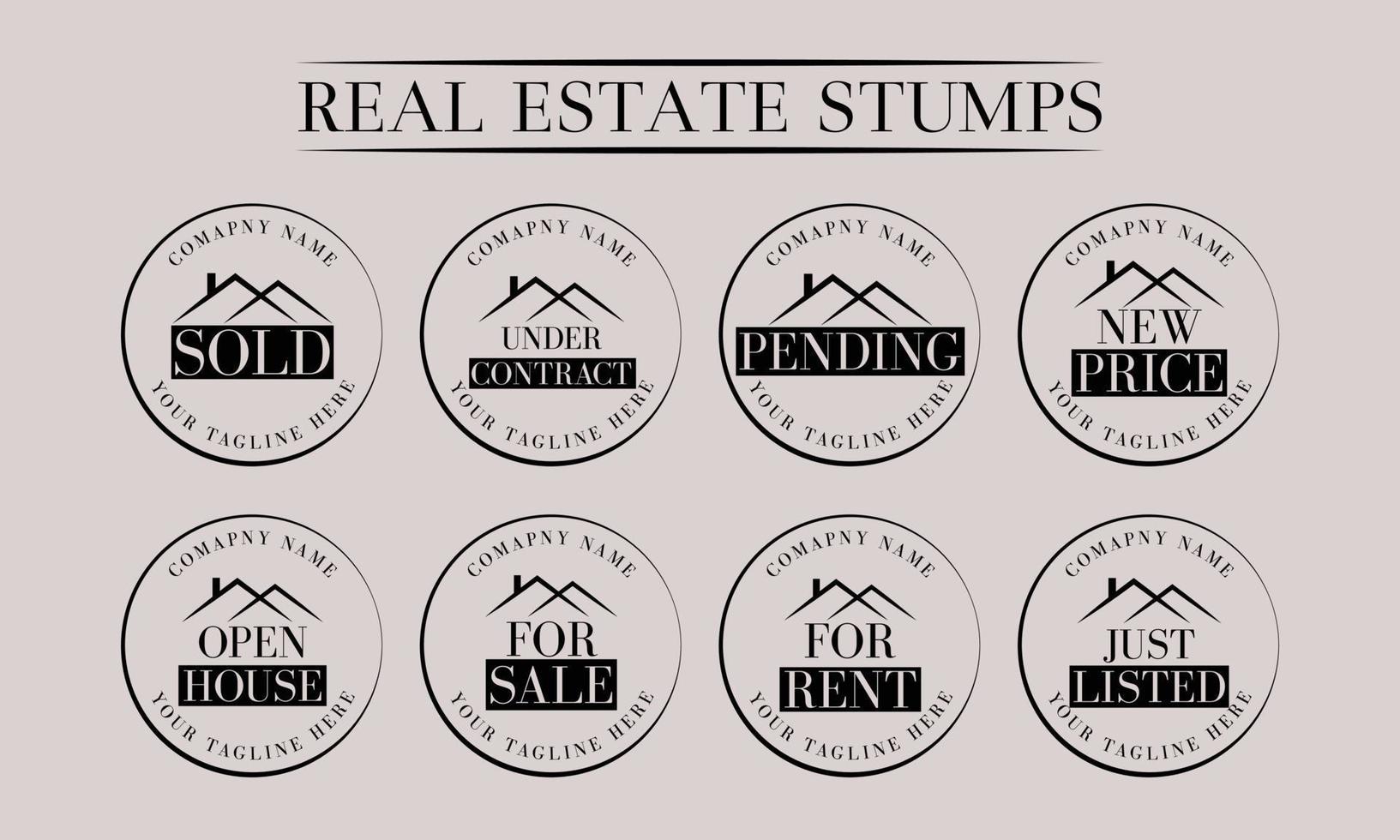 Real Estate Watermarks, Real Estate Badges, Realtor Logo, Sold Watermark, Just Listed Realtor Watermark, Open House Watermark vector