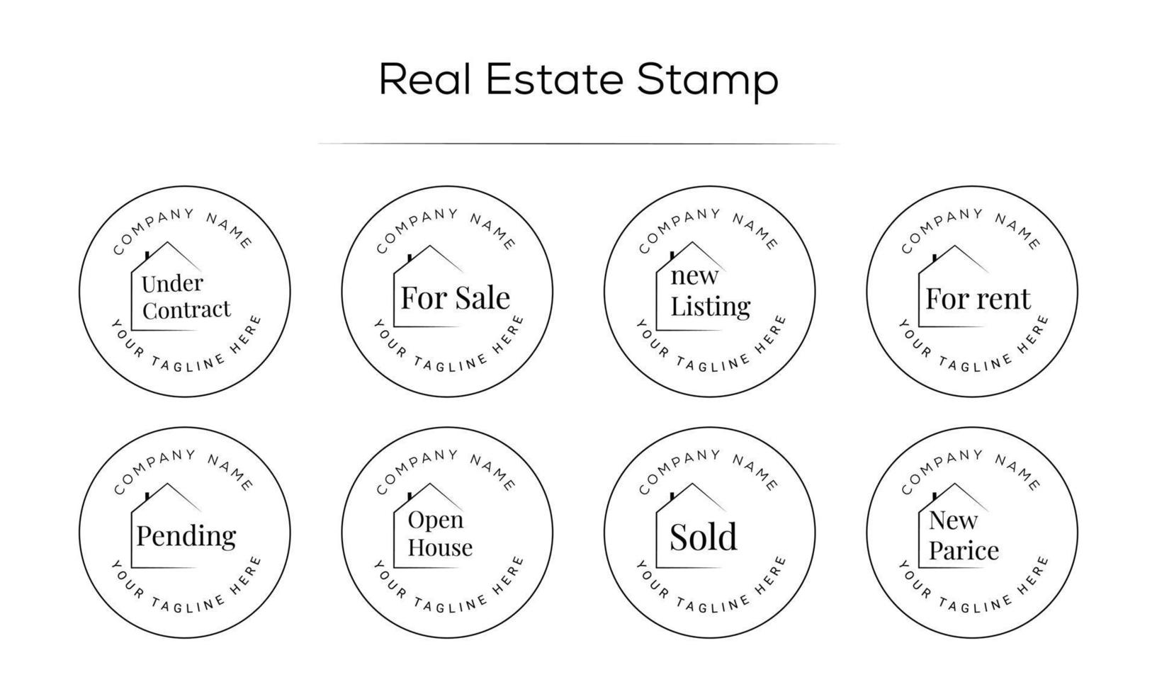 Real Estate Watermarks, Real Estate Badges, Realtor Logo, Sold Watermark, Just Listed Realtor Watermark, Open House Watermark vector