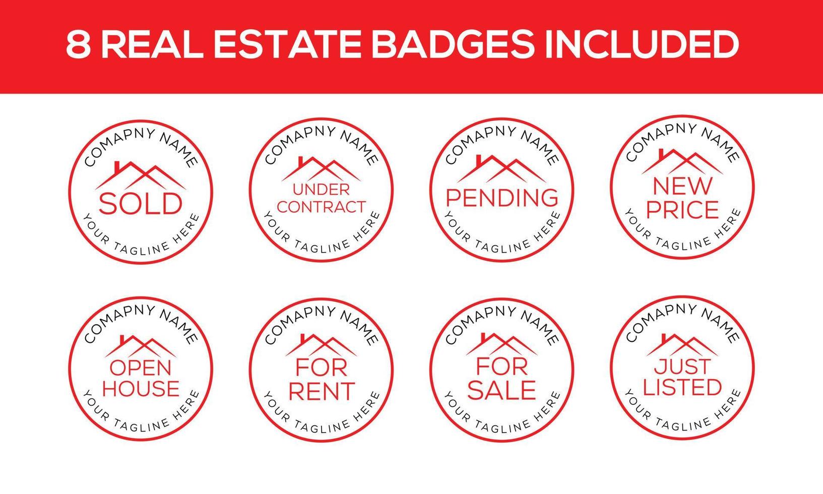 Real Estate Watermarks, Real Estate Badges, Realtor Logo, Sold Watermark, Just Listed Realtor Watermark, Open House Watermark vector