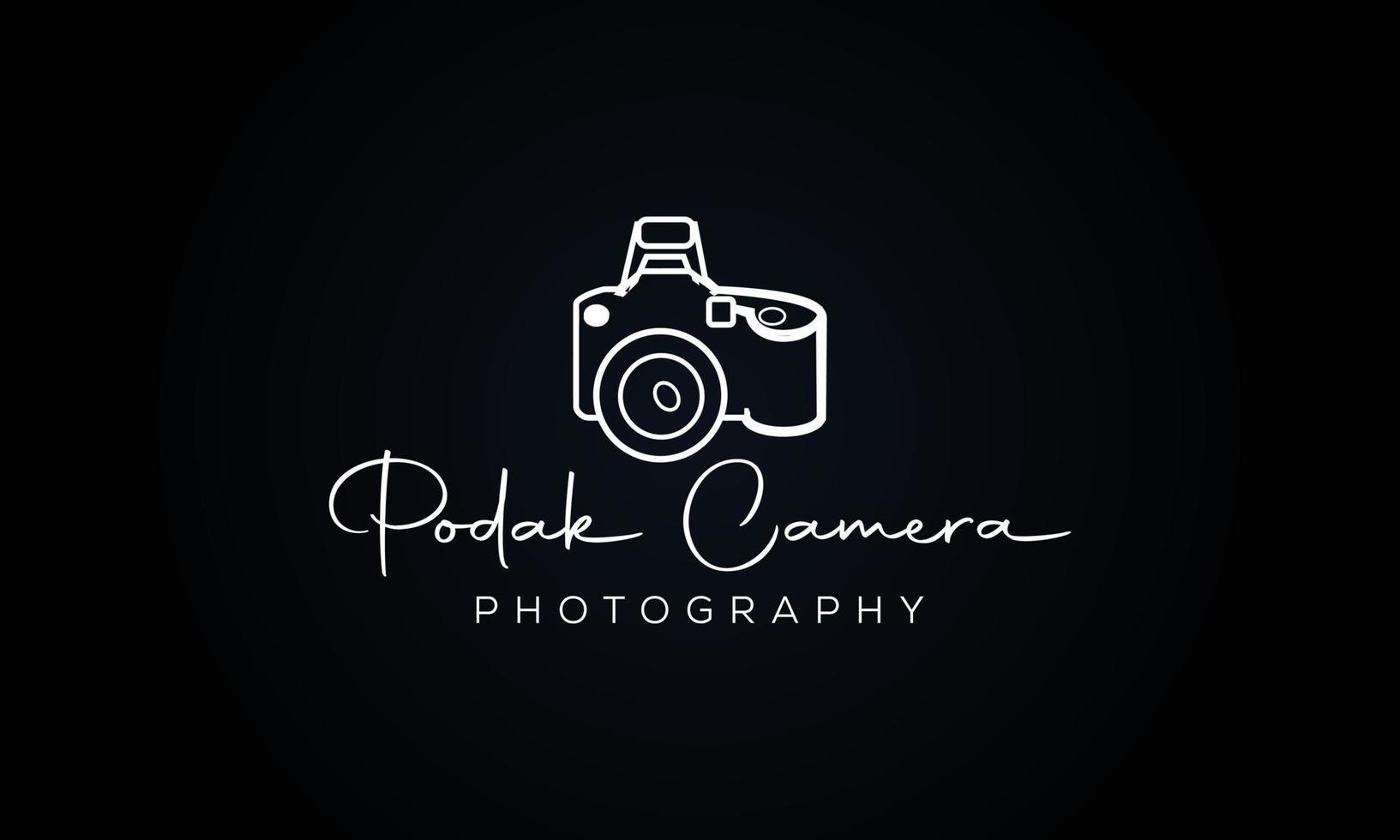 fotografía tipografía firma logo del fotógrafo. obturador de la cámara. el símbolo abstracto de un estudio fotográfico en un estilo minimalista simple. plantilla de logotipo vectorial para un fotógrafo de bodas vector