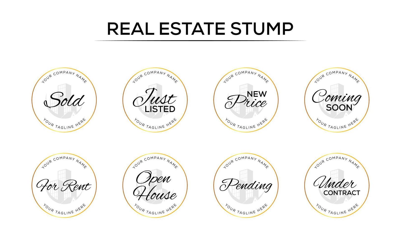 Real Estate Watermarks, Real Estate Badges, Realtor Logo, Sold Watermark, Just Listed Realtor Watermark, Open House Watermark vector