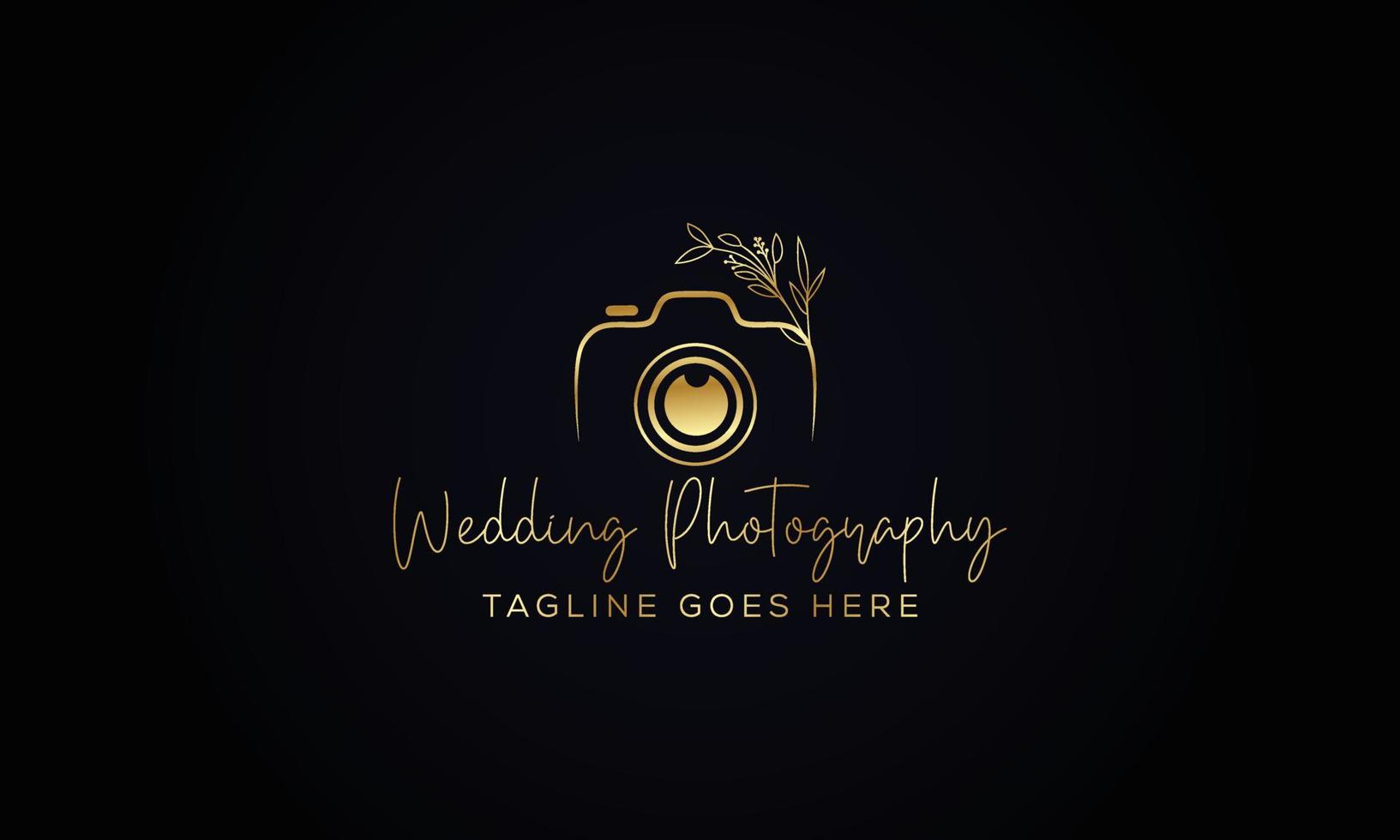 Photography Typography Signature Logo of the photographer. camera shutter. The abstract symbol for a Photo Studio in a simple minimalistic style. Vector logo template for a wedding photographer