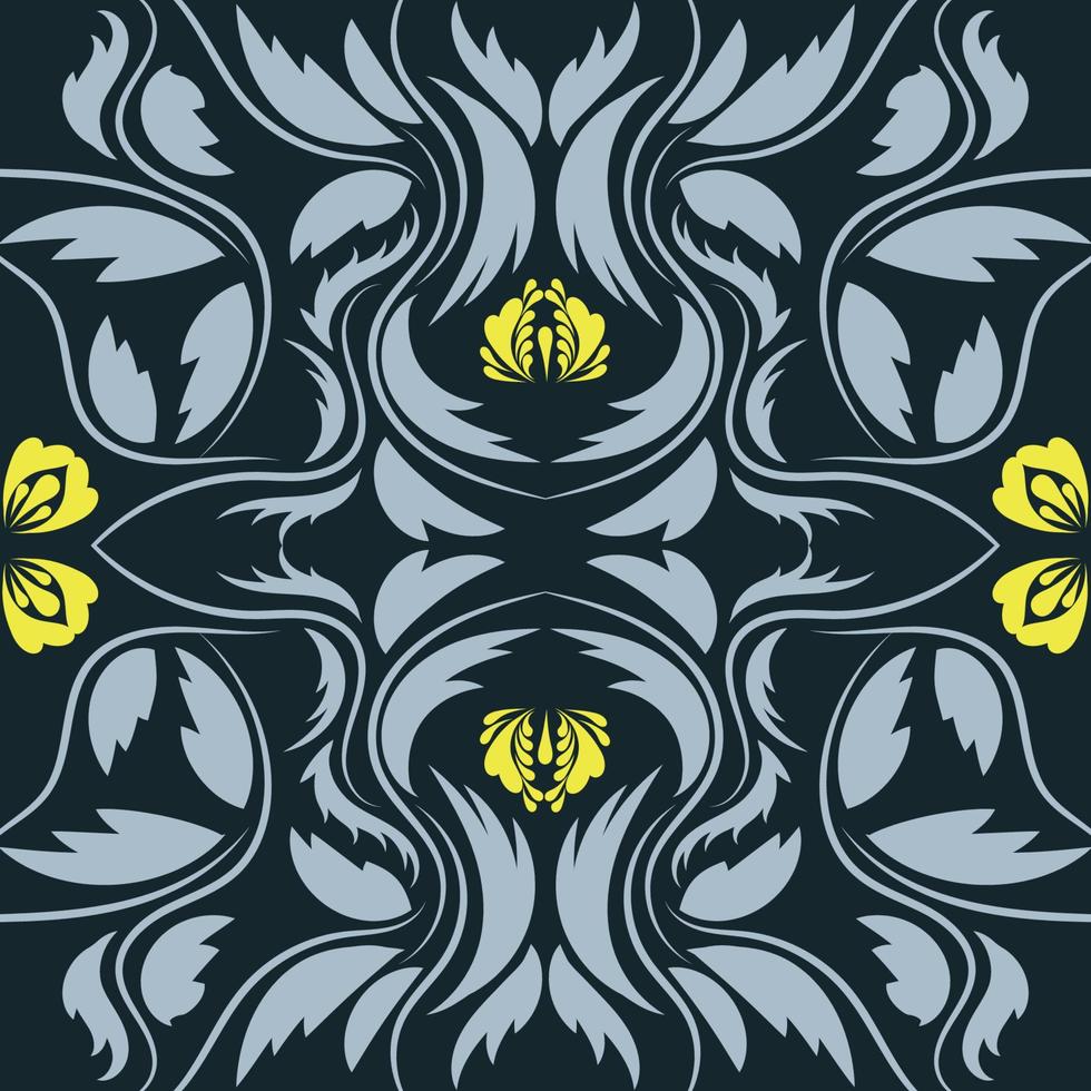 Folk flowers print Floral pattern Ethnic art vector