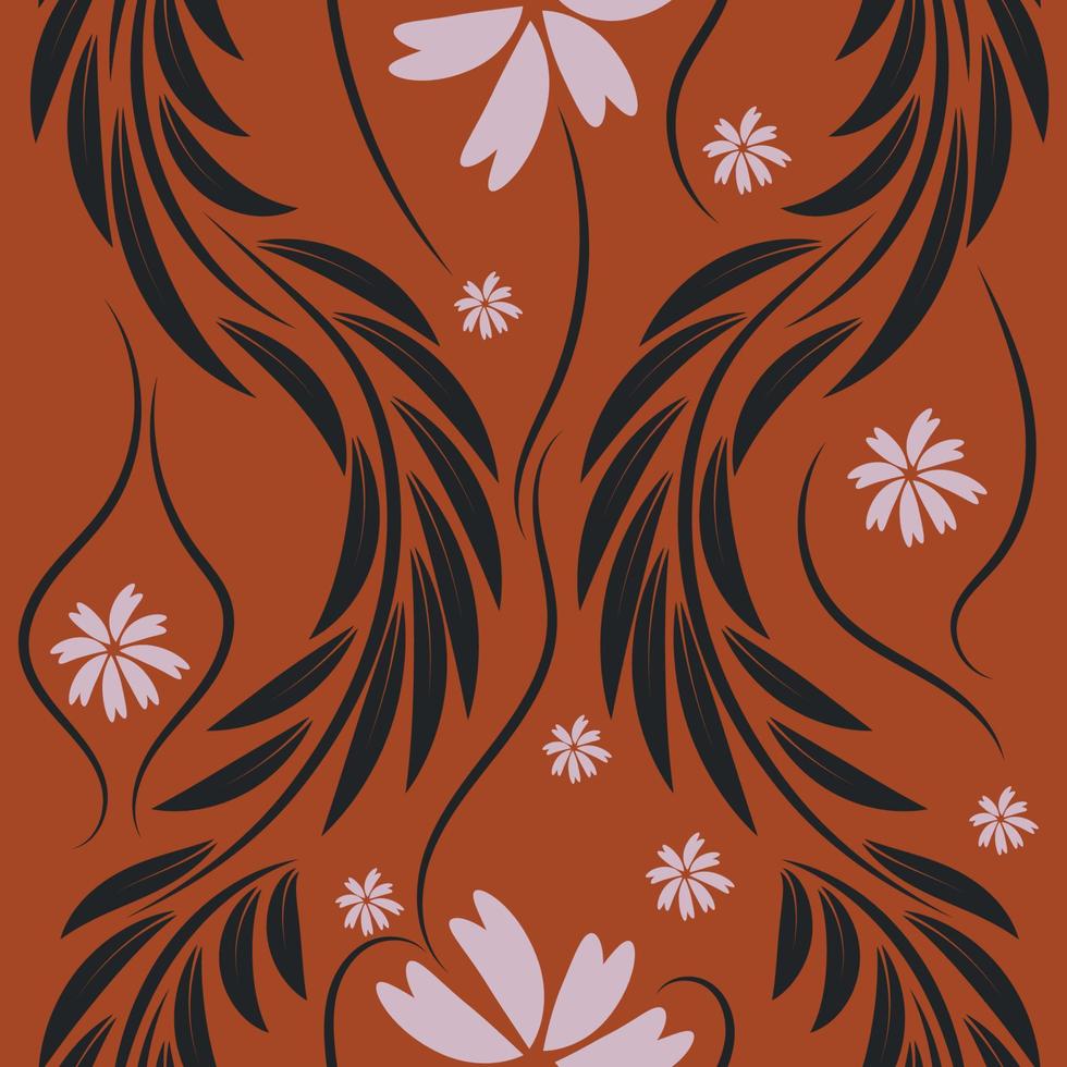 Folk flowers print Floral pattern Ethnic art vector