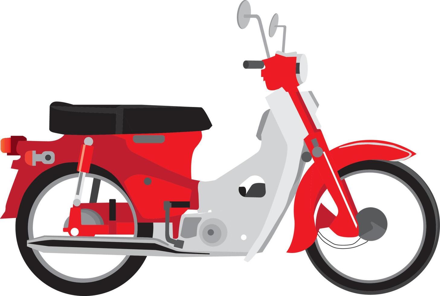 un motor clásico en diseño de ilustración vectorial en diseño rojo y blanco vector