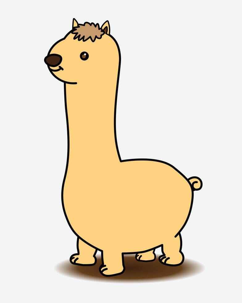 a cute alpaca in vector illustration design for kids books