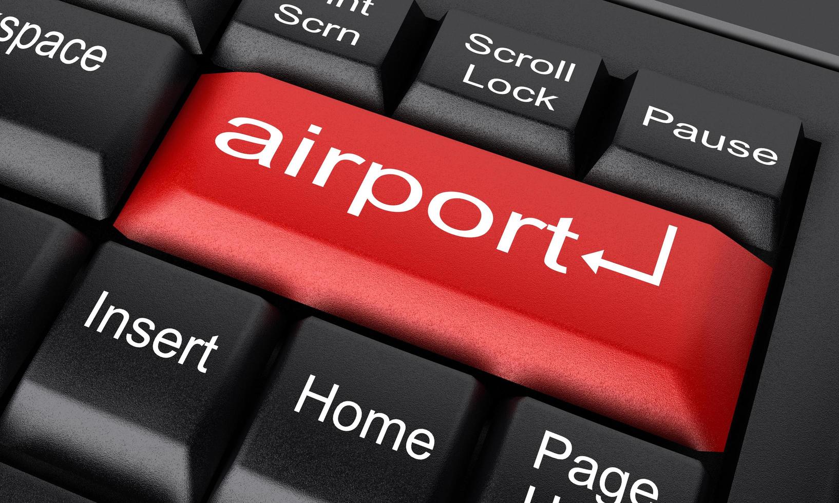 airport word on red keyboard button photo