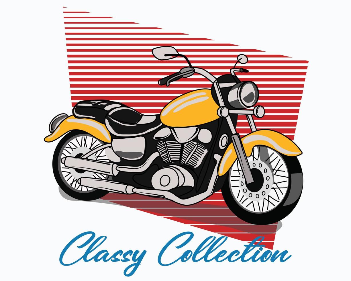 una motocicleta clásica en diseño de ilustración vectorial 7 vector