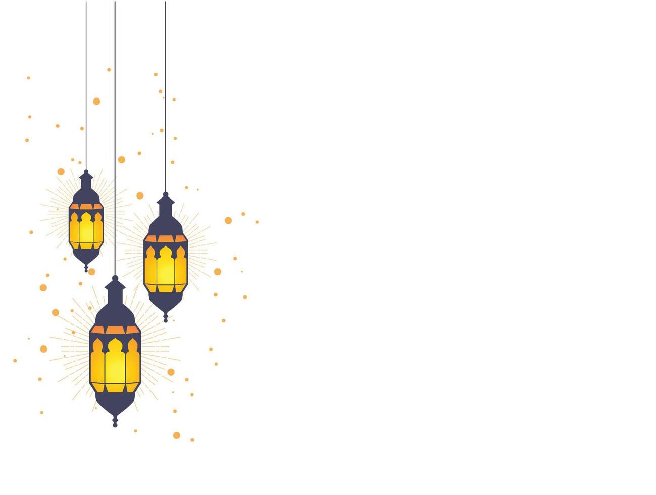 Colorful hanging lanterns for Islamic Holy Month, Ramadan Kareem vector