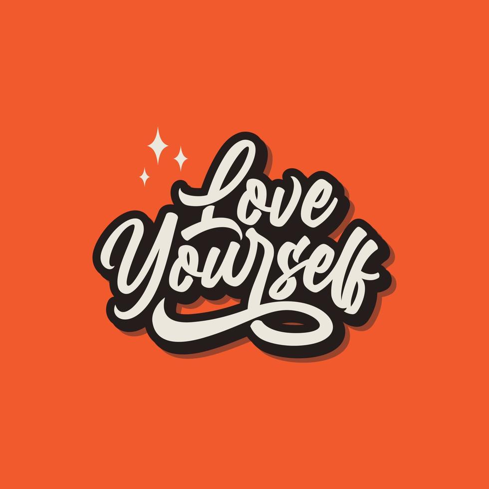 love yourself lettering vector