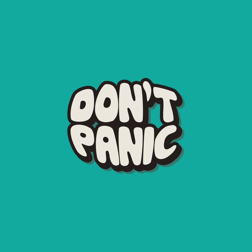 don't panic lettering vector