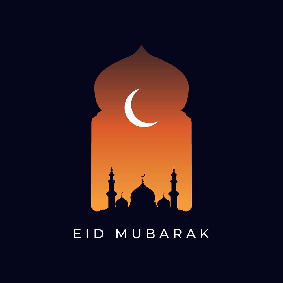 eid mubarak badges vector