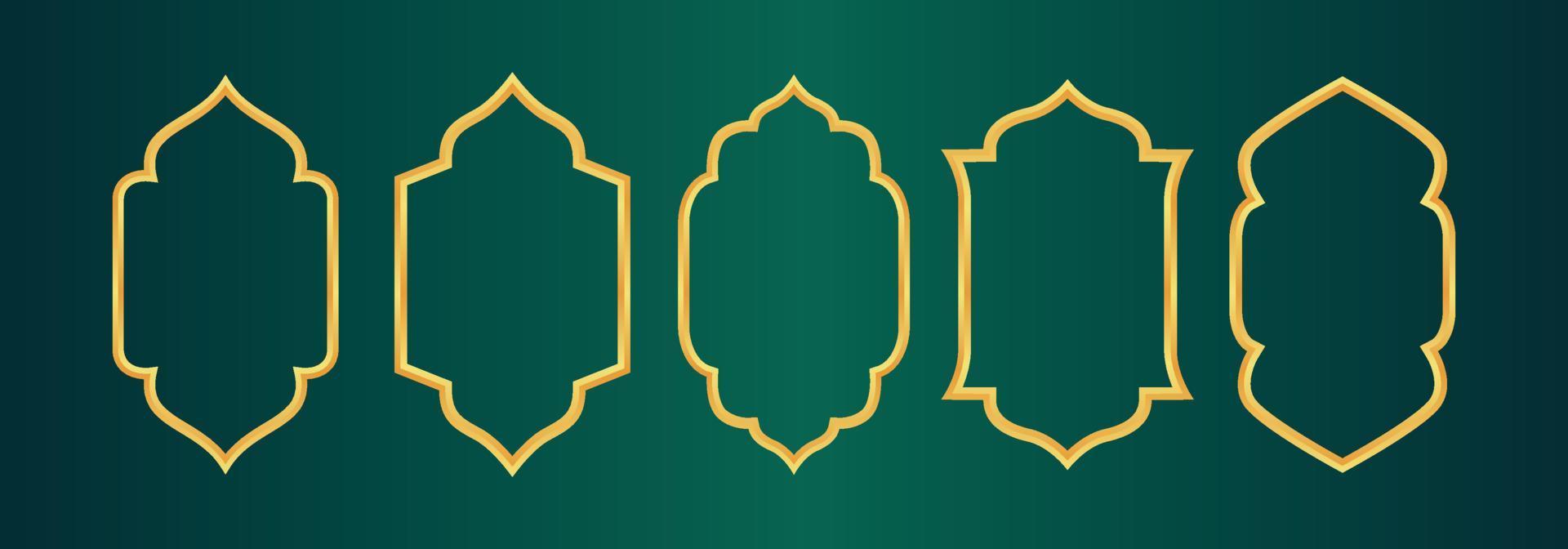 Gold DesigSet of Arab windows for Ramadan Kareem Template vector