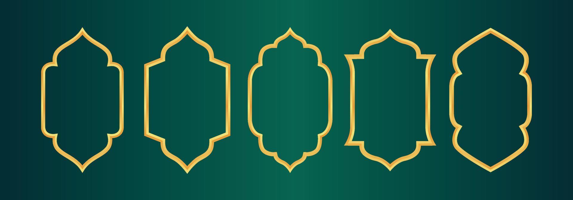 Gold DesigSet of Arab windows for Ramadan Kareem Template vector