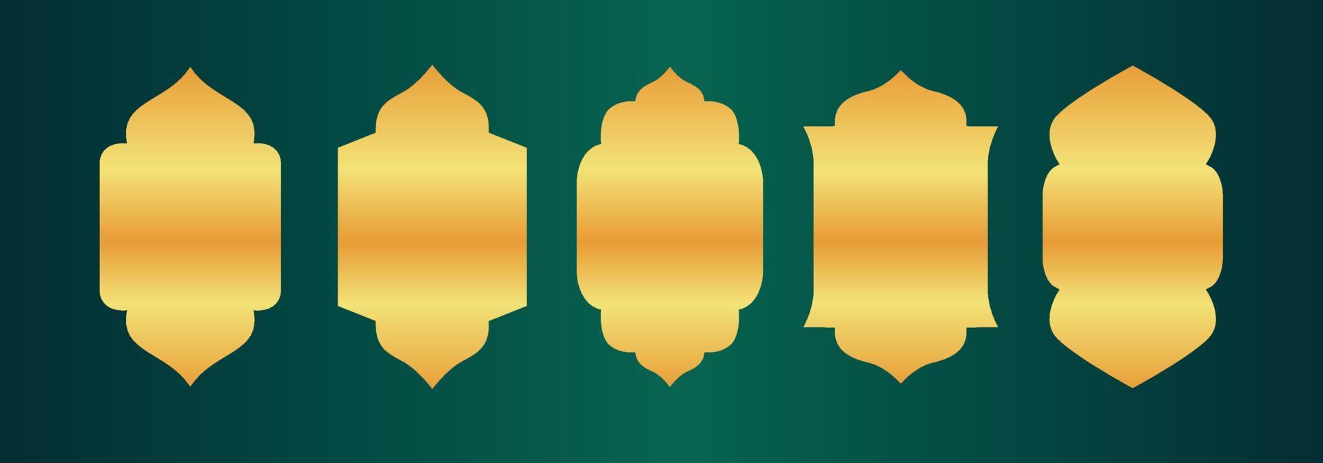 diseño dorado de ventanas árabes para la plantilla ramadan kareem vector