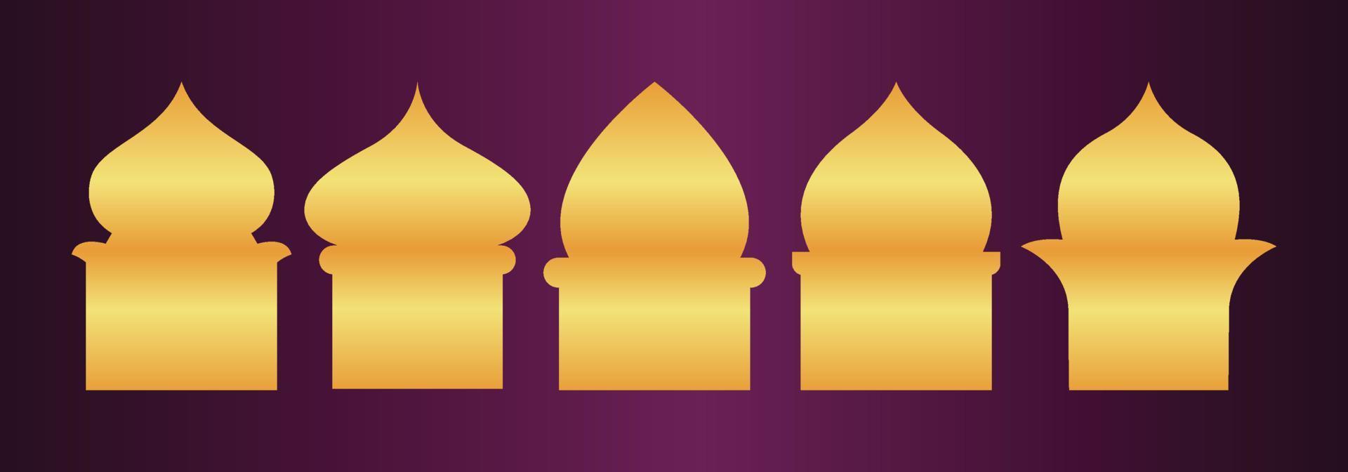 diseño dorado de ventanas árabes para la plantilla ramadan kareem vector