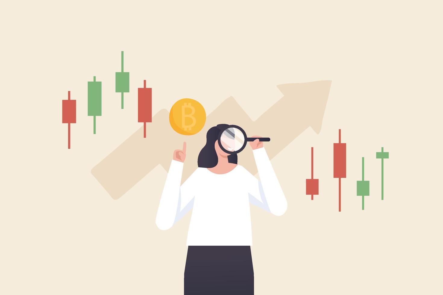 investment opportunity Experts in stock markets or cryptocurrencies and future growth. vector