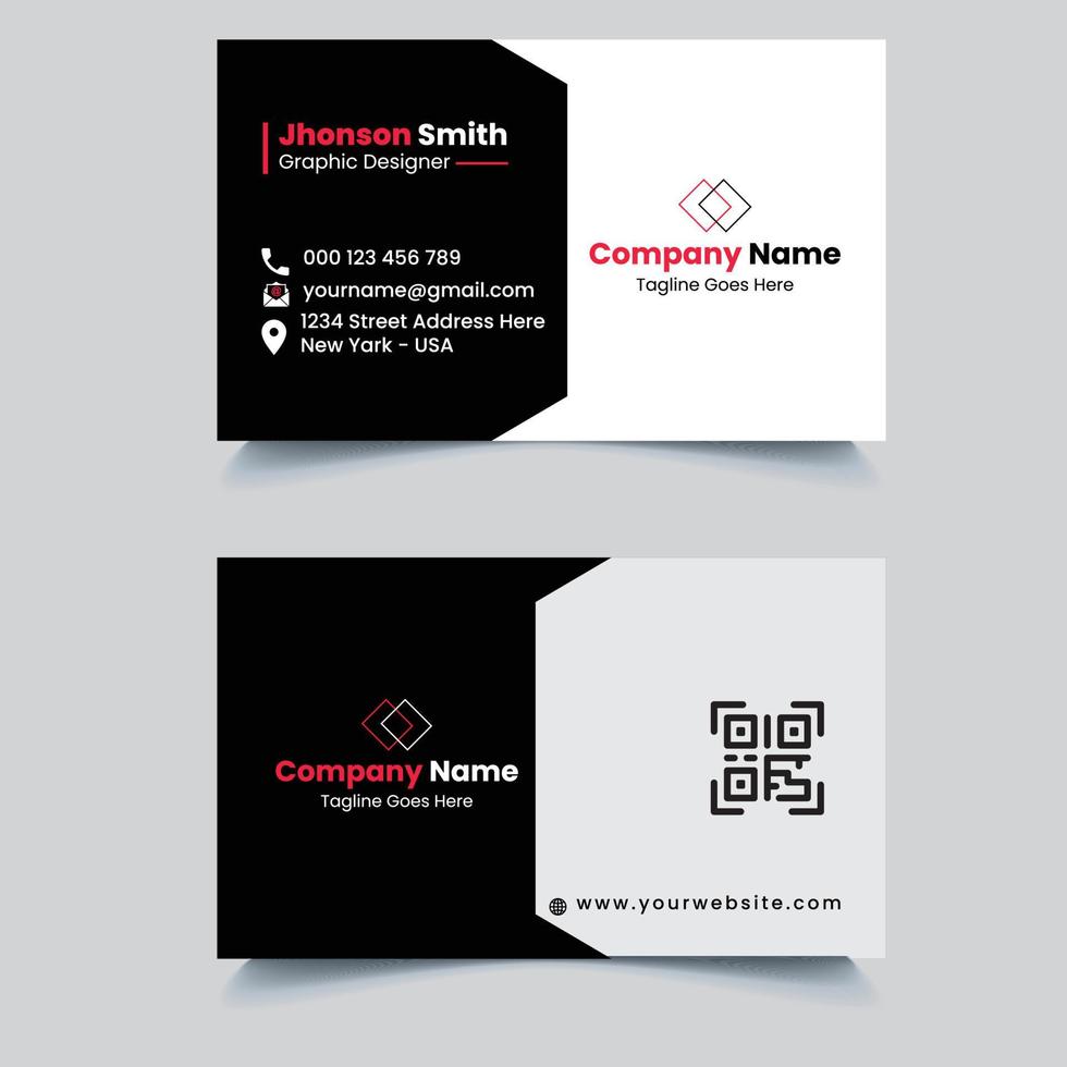diseño de tarjeta de visita en blanco y negro vector