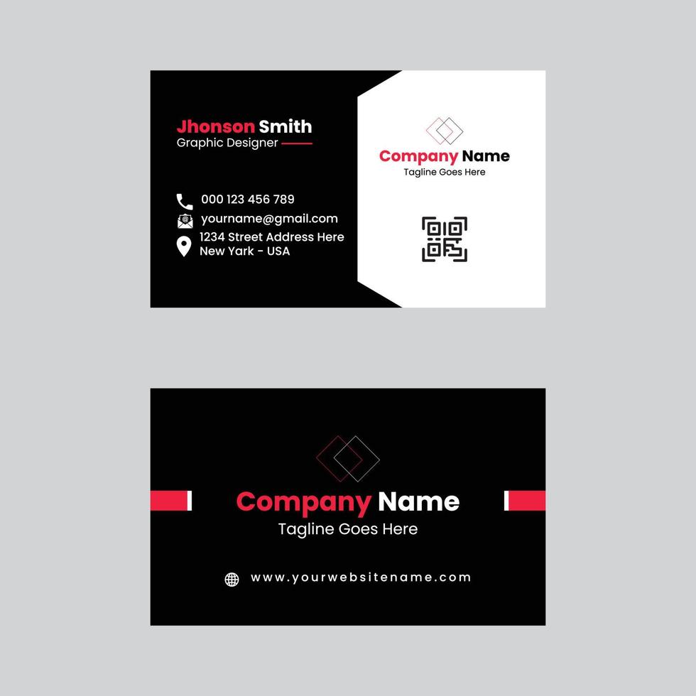 Black White Business Card Design vector