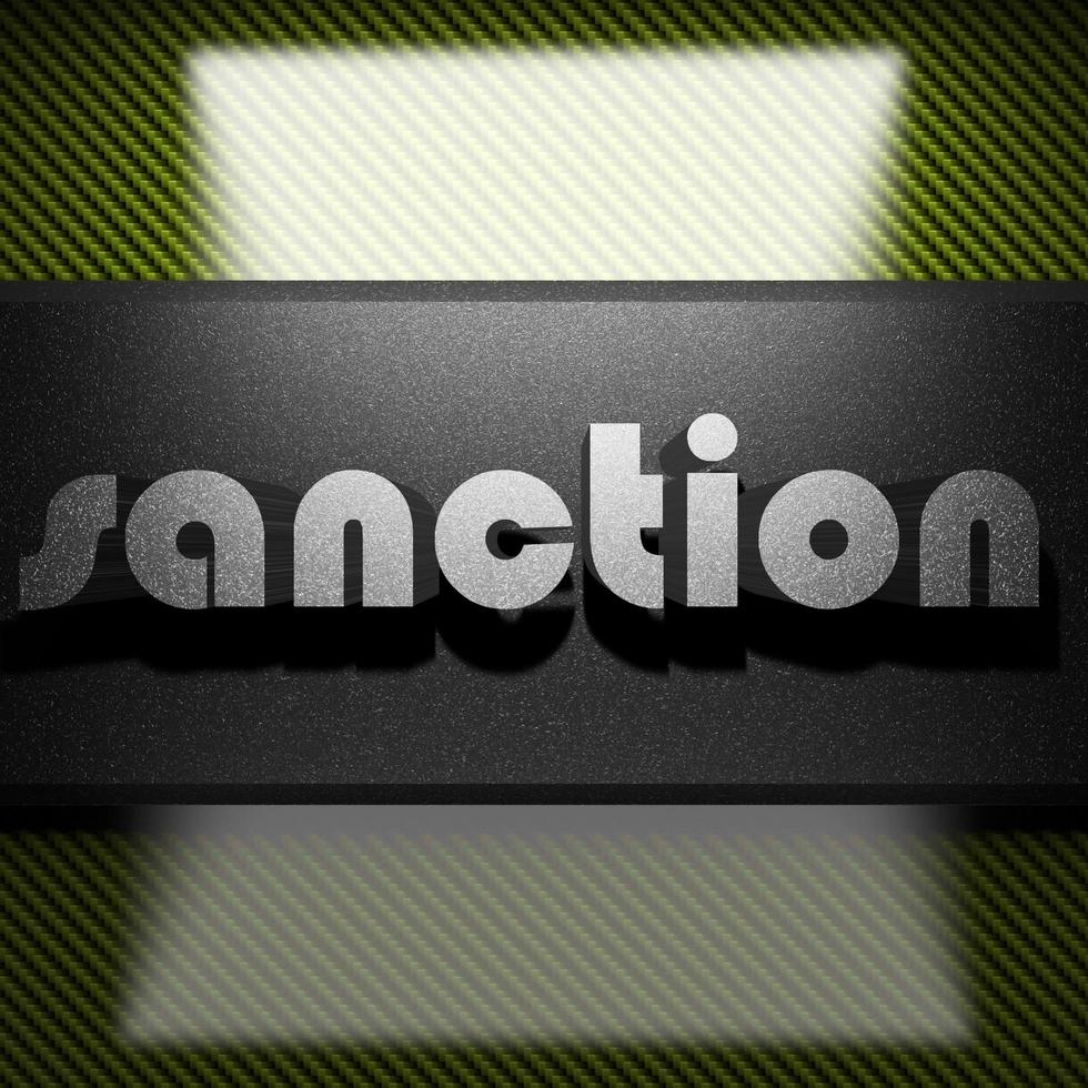 sanction word of iron on carbon photo