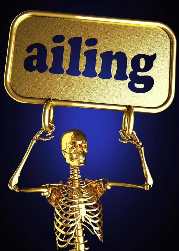 ailing word and golden skeleton photo